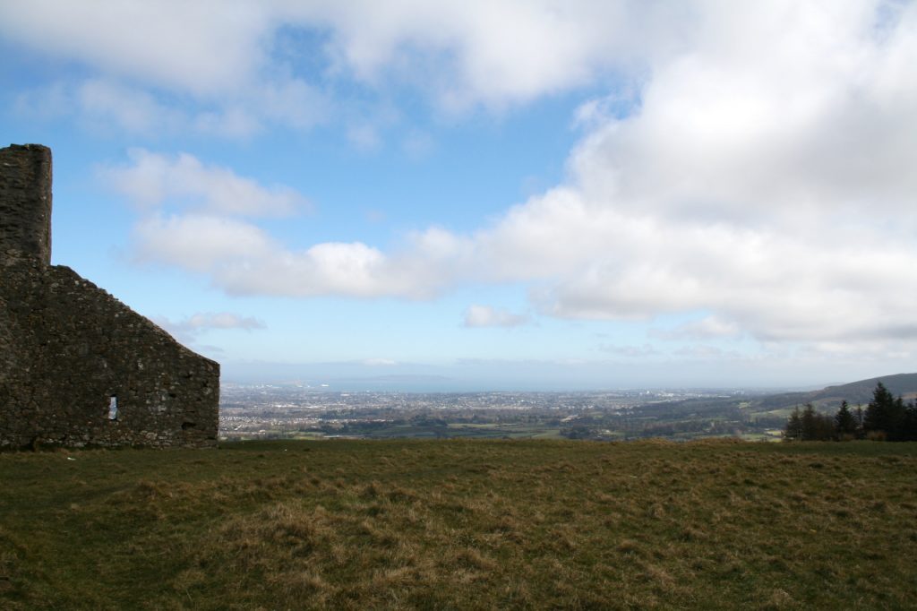 Photo of the Hellfire Club looking down on Dublin
