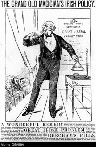D5A89A IRISH HOME RULE Cartoon from Illustrated London News 24 April 1886 two weeks after introduction of his first Home Rule Bill