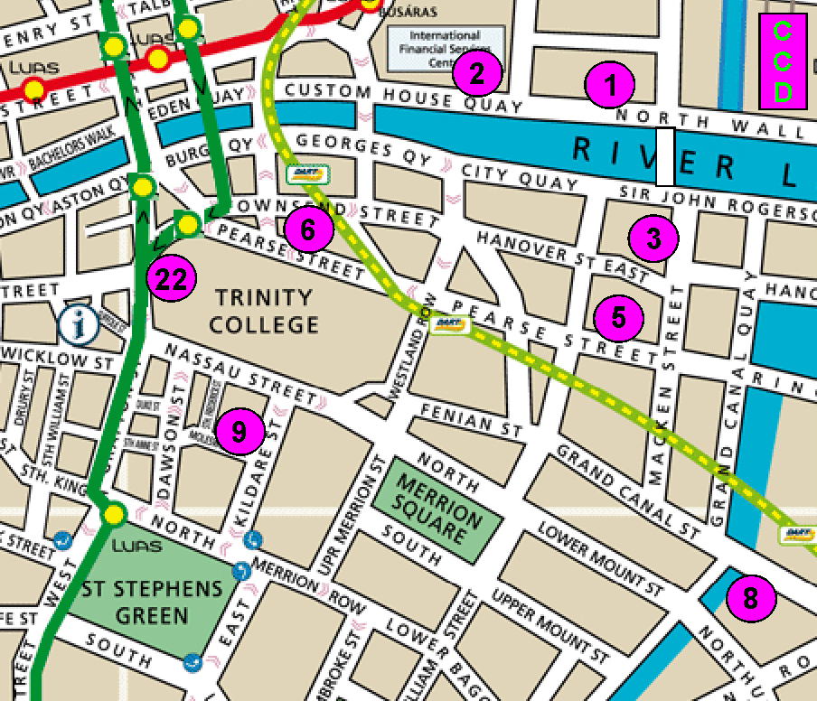 Dublin City Centre Bachelors Walk Map Dublin Tourism Information   Dublin 2019